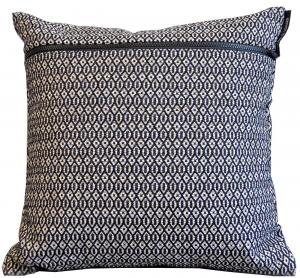 GRAND COUSSIN CARRE (60X60) | Lontano jacquard - Bleu foncÃ©